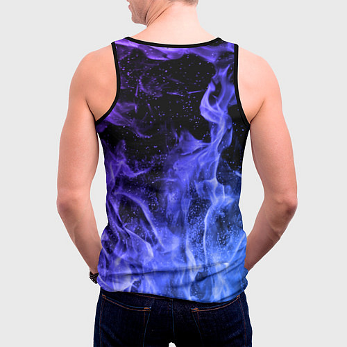 Мужская майка без рукавов ОГОНЬ / 3D-Черный – фото 4