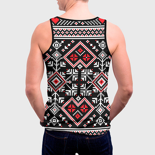 Мужская майка без рукавов Лес мой храм / 3D-Черный – фото 4