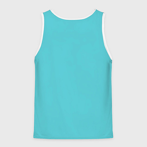 Мужская майка без рукавов Бирюза / 3D-Белый – фото 2