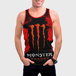 Майка-безрукавка мужская Red grunge monster energy, цвет: 3D-красный — фото 2