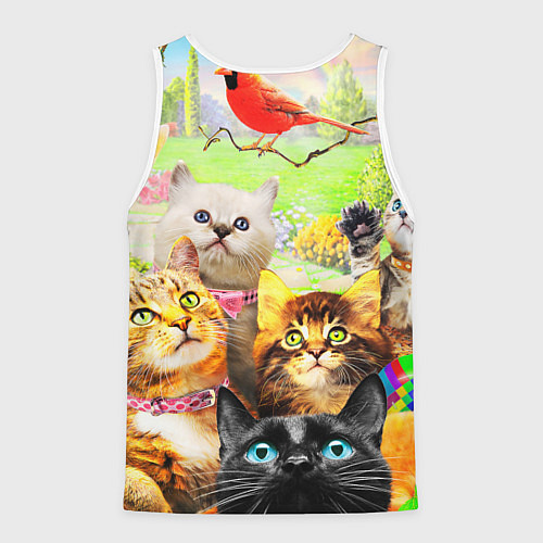 Мужская майка без рукавов КОТЫ / 3D-Белый – фото 2