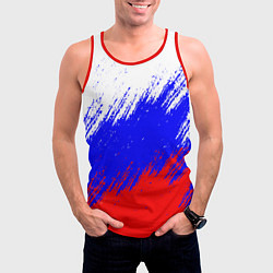 Майка-безрукавка мужская Россия, цвет: 3D-красный — фото 2