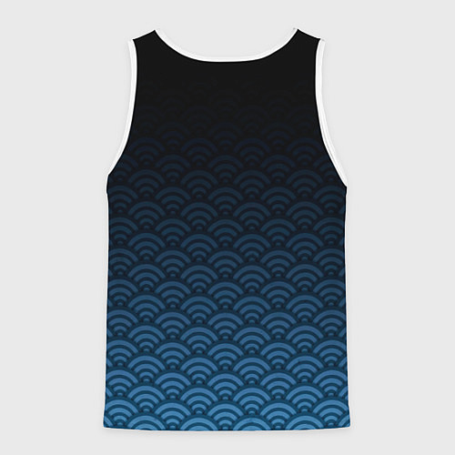 Мужская майка без рукавов Узор круги темный синий / 3D-Белый – фото 2