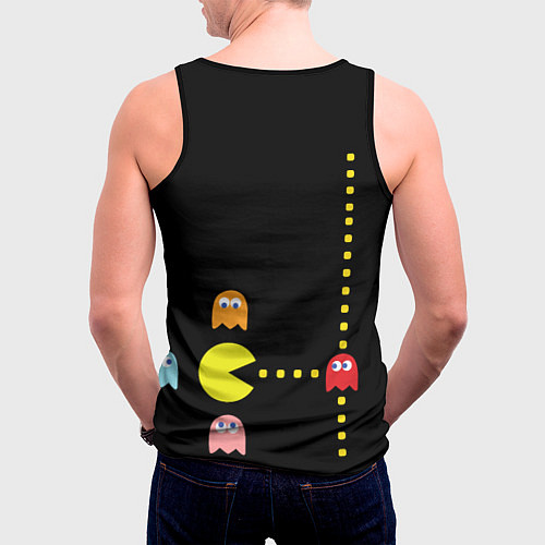 Мужская майка без рукавов Pac-man / 3D-Черный – фото 4