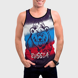 Майка-безрукавка мужская Russia Bear, цвет: 3D-черный — фото 2