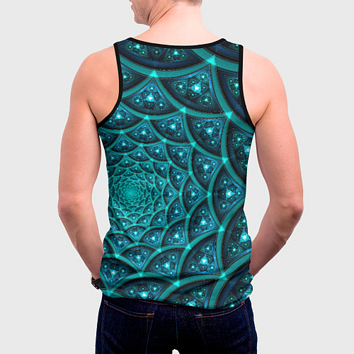 Мужская майка без рукавов Асимметрия узор круги фигуры / 3D-Черный – фото 4