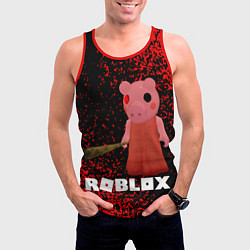 Майка-безрукавка мужская Roblox Piggy, цвет: 3D-красный — фото 2