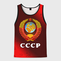 Майка-безрукавка мужская СССР USSR, цвет: 3D-черный