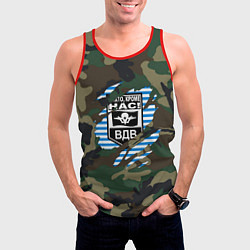 Майка-безрукавка мужская Рваный камуфляж ВДВ, цвет: 3D-красный — фото 2