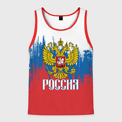 Майка-безрукавка мужская РОССИЯ ТРИКОЛОР, цвет: 3D-красный