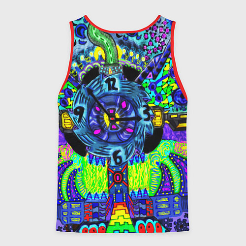 Мужская майка без рукавов КИСЛОТА ГОРОД / 3D-Красный – фото 2