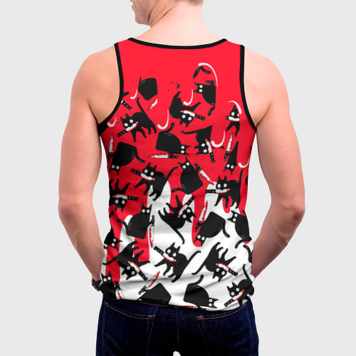 Мужская майка без рукавов WHAT CAT / 3D-Черный – фото 4