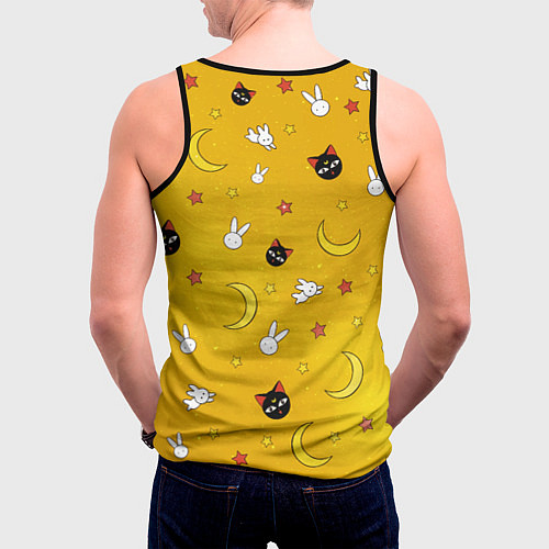 Мужская майка без рукавов СЕЙЛОР МУН / 3D-Черный – фото 4