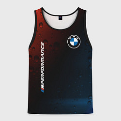 Майка-безрукавка мужская BMW БМВ, цвет: 3D-черный
