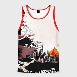 Майка-безрукавка мужская Афросамурай аниме, цвет: 3D-красный
