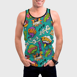 Майка-безрукавка мужская Pop art comics, цвет: 3D-черный — фото 2