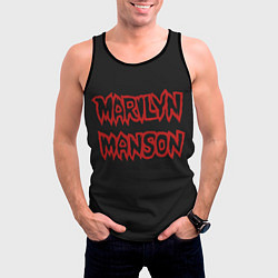 Майка-безрукавка мужская Marilyn Manson, цвет: 3D-черный — фото 2
