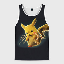 Майка-безрукавка мужская Pikachu Pika Pika, цвет: 3D-белый