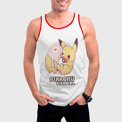 Майка-безрукавка мужская Pikachu Pika Pika, цвет: 3D-красный — фото 2