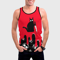 Майка-безрукавка мужская WHAT CAT, цвет: 3D-черный — фото 2