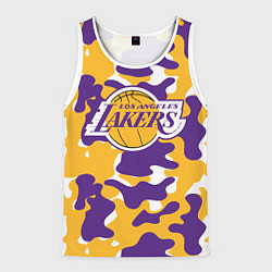 Майка-безрукавка мужская LA LAKERS ЛЕЙКЕРС, цвет: 3D-белый