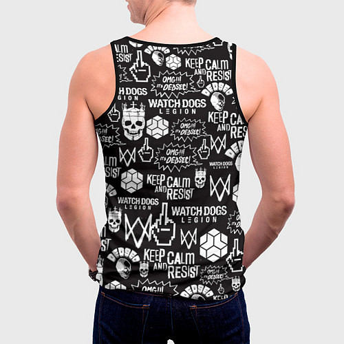 Мужская майка без рукавов WATCH DOGS LEGION / 3D-Черный – фото 4