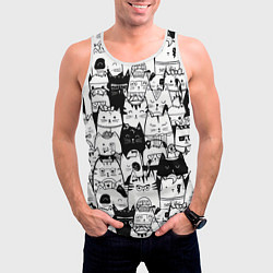 Майка-безрукавка мужская Котики, цвет: 3D-белый — фото 2