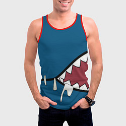 Майка-безрукавка мужская Акула gawr gura, цвет: 3D-красный — фото 2