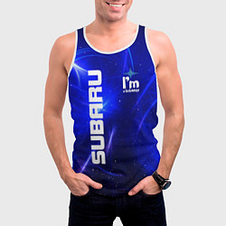 Майка-безрукавка мужская Субару, цвет: 3D-белый — фото 2