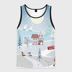 Мужская майка без рукавов Зимний дворик