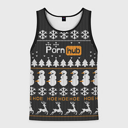 Майка-безрукавка мужская Christmas PornHub, цвет: 3D-черный