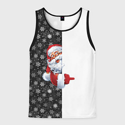 Майка-безрукавка мужская Дедушка Мороз, цвет: 3D-черный
