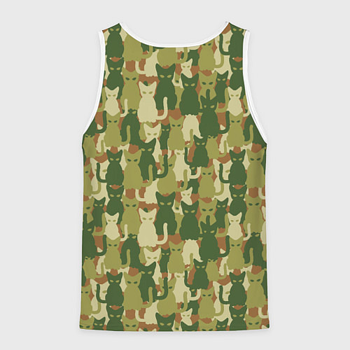 Мужская майка без рукавов Камуфляж из котов / 3D-Белый – фото 2