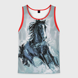 Майка-безрукавка мужская Нарисованный конь, цвет: 3D-красный
