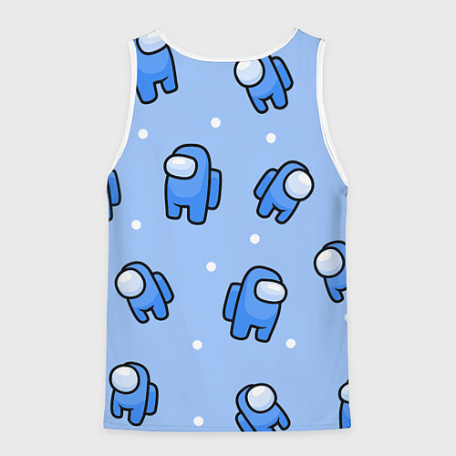 Мужская майка без рукавов Among Us - Синий цвет / 3D-Белый – фото 2