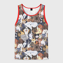 Майка-безрукавка мужская Dogs, цвет: 3D-красный