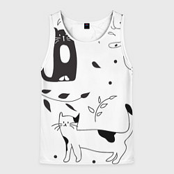 Майка-безрукавка мужская Кис-Кис, цвет: 3D-белый