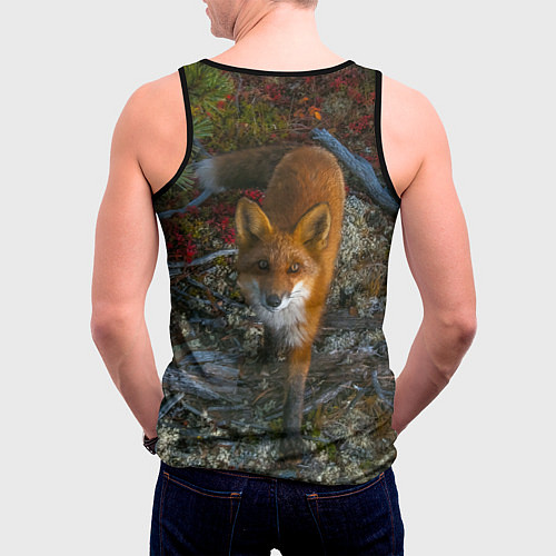 Мужская майка без рукавов Лиса / 3D-Черный – фото 4