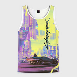 Майка-безрукавка мужская Cyberpunk 2077, цвет: 3D-белый