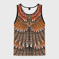 Майка-безрукавка мужская Оперение: орел, цвет: 3D-черный