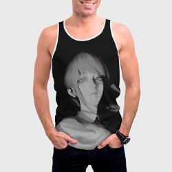 Майка-безрукавка мужская Makima Chainsaw Man, цвет: 3D-белый — фото 2