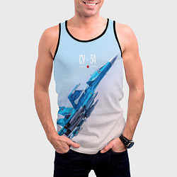 Майка-безрукавка мужская Су-34, цвет: 3D-черный — фото 2
