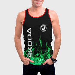 Майка-безрукавка мужская SKODA, цвет: 3D-красный — фото 2