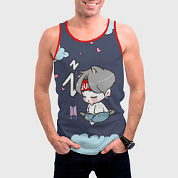 Майка-безрукавка мужская BTS Sleep, цвет: 3D-красный — фото 2