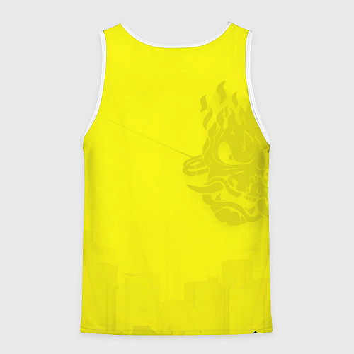 Мужская майка без рукавов Cyberpunk 2077 Breathtaking / 3D-Белый – фото 2