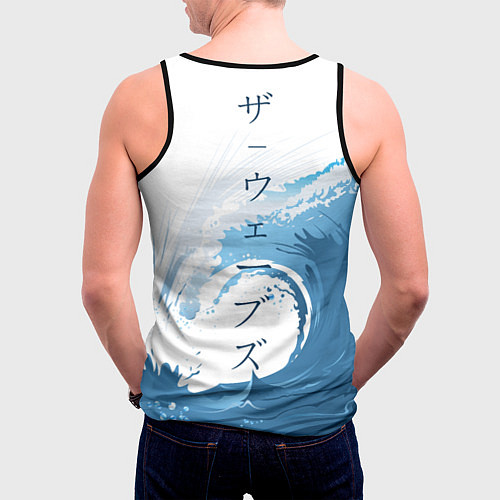 Мужская майка без рукавов WAVE ВОЛНЫ / 3D-Черный – фото 4