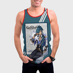 Майка-безрукавка мужская Кэйа - Genshin Impact, цвет: 3D-красный — фото 2