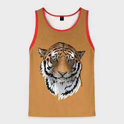 Майка-безрукавка мужская Тигр, цвет: 3D-красный