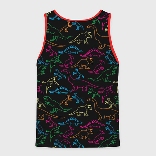 Мужская майка без рукавов Динозавры / 3D-Красный – фото 2