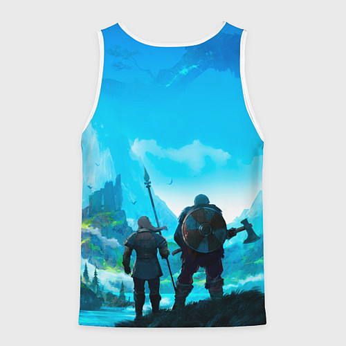 Мужская майка без рукавов Вальгала / 3D-Белый – фото 2